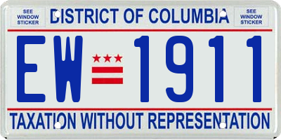 DC license plate EW1911