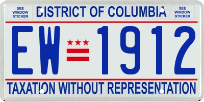 DC license plate EW1912
