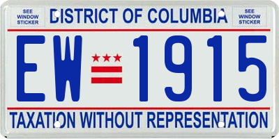 DC license plate EW1915