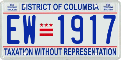 DC license plate EW1917