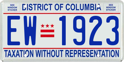 DC license plate EW1923