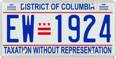 DC license plate EW1924