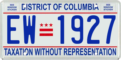 DC license plate EW1927