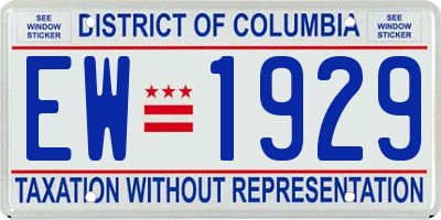 DC license plate EW1929