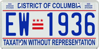 DC license plate EW1936