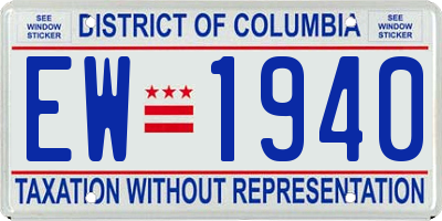 DC license plate EW1940
