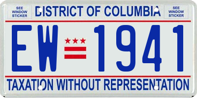 DC license plate EW1941