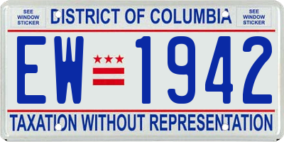 DC license plate EW1942