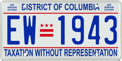 DC license plate EW1943