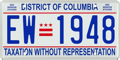 DC license plate EW1948