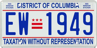 DC license plate EW1949