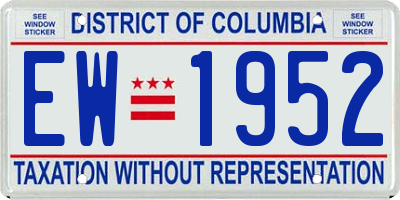 DC license plate EW1952