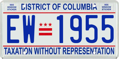 DC license plate EW1955