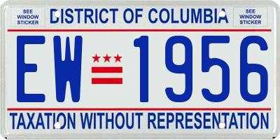 DC license plate EW1956
