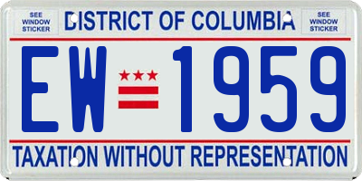 DC license plate EW1959