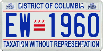 DC license plate EW1960
