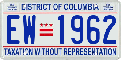 DC license plate EW1962