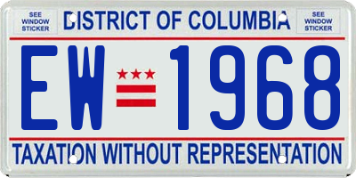 DC license plate EW1968