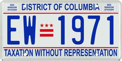 DC license plate EW1971