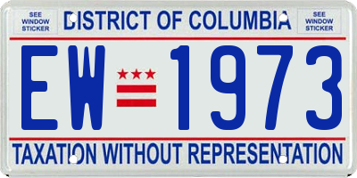 DC license plate EW1973