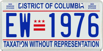 DC license plate EW1976