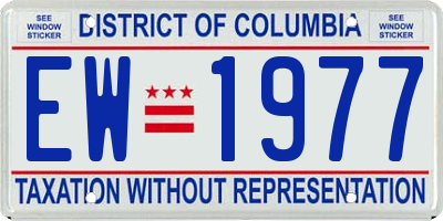 DC license plate EW1977