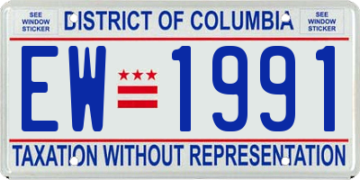 DC license plate EW1991