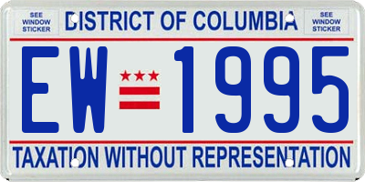 DC license plate EW1995