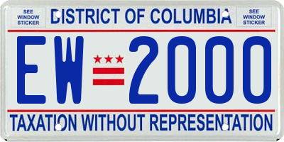 DC license plate EW2000
