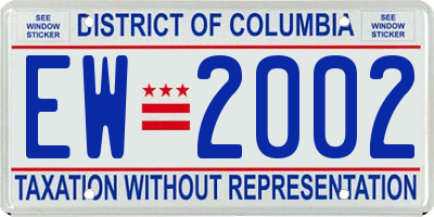DC license plate EW2002
