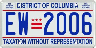 DC license plate EW2006