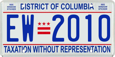 DC license plate EW2010