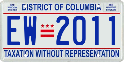 DC license plate EW2011