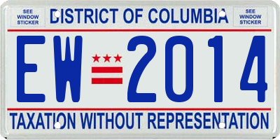 DC license plate EW2014