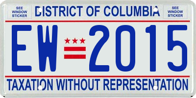 DC license plate EW2015
