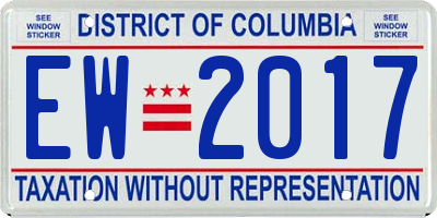 DC license plate EW2017