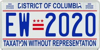DC license plate EW2020
