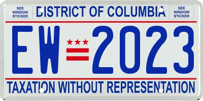 DC license plate EW2023