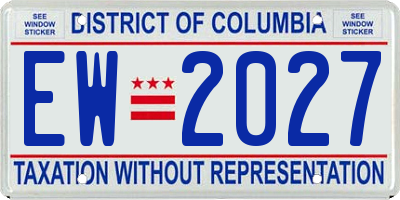 DC license plate EW2027