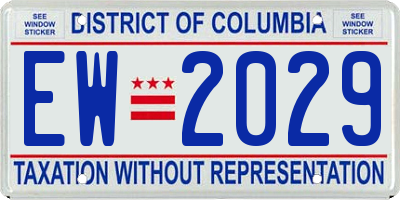 DC license plate EW2029