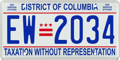 DC license plate EW2034