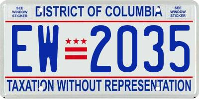 DC license plate EW2035