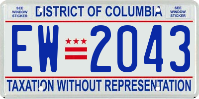DC license plate EW2043