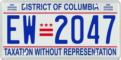 DC license plate EW2047