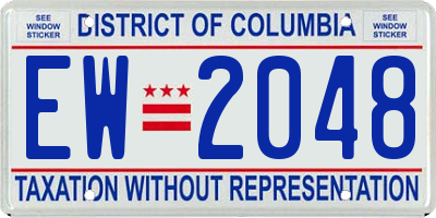 DC license plate EW2048