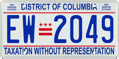 DC license plate EW2049