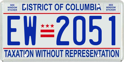 DC license plate EW2051