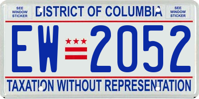 DC license plate EW2052