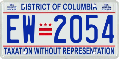 DC license plate EW2054