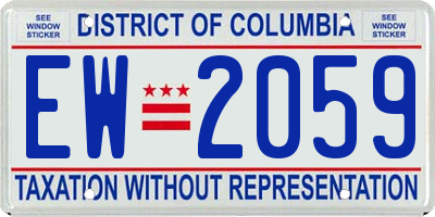 DC license plate EW2059